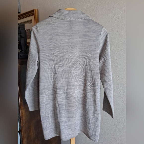Women's MING WANG Grey Knit Blazer Jacket S EUC - Picture 5 of 12